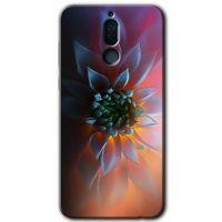 MRCİLETİSİM Huawei Mate 10 Lite Kılıf Baskılı Kapak - Çiçek Motif + 5D Tam Kaplayan Cam