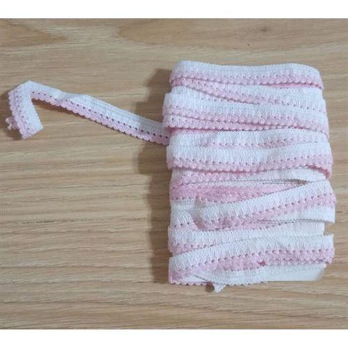 El İşi Havlu Kenarı Dantel,Tığ İşi Pembe,Beyaz 450Cm