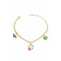 Zincirli VC Yonca Bileklik - Altın