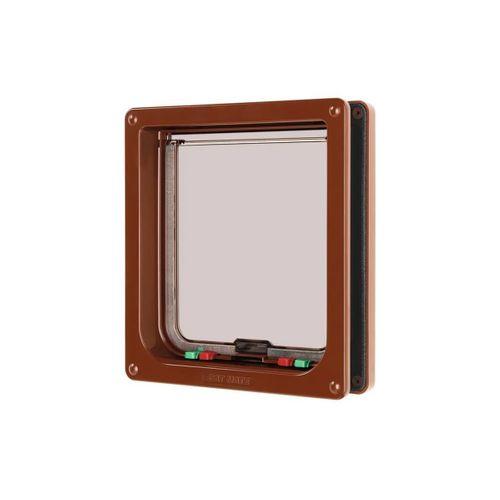 Beeztees CatMate Kedi Kapısı, Büyük, Çift Yönlü, 4 fonksiyonlu, Kahverengi, 23,5x25,2cm