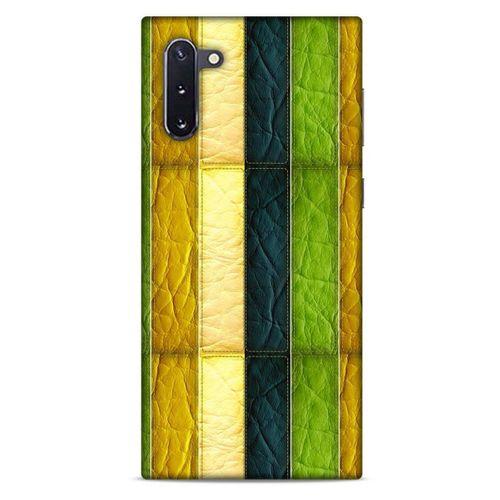 Samsung Galaxy Note 10 Kılıf Patchwork (37) Silicone Cover Sarı Lacivert