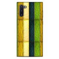 Samsung Galaxy Note 10 Kılıf Patchwork (37) Silicone Cover Sarı Lacivert