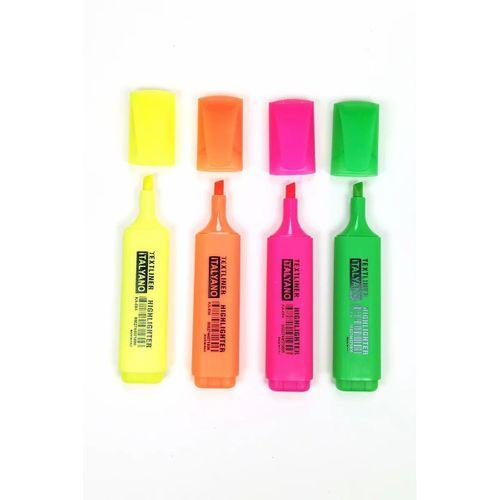 4'lü Neon Renk İtalyano Fosforlu Kalem Ergonomik Tasarım Kolay Kullanım Fosforlu İşaret Kalemi