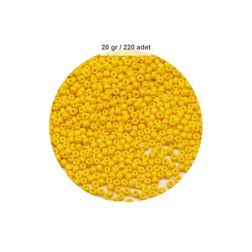 Sarı Renk 4 mm Yaklaşık 220 adet/20 gram Cam Boncuk Oya Yazma Bileklik ve Kolye