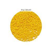 Sarı Renk 4 mm Yaklaşık 220 adet/20 gram Cam Boncuk Oya Yazma Bileklik ve Kolye