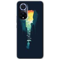 Huawei Nova 9 Kılıf HD Desen Baskılı Arka Kapak+Temperli Cam - City Bird Sky