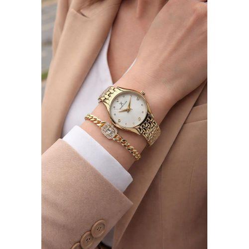 Daniel Klein 2 Yıl Garantili Çelik Kordon 30 Mt Suya Dayanıklı Kadın Kol Saati+Bileklik DKK.10150-2