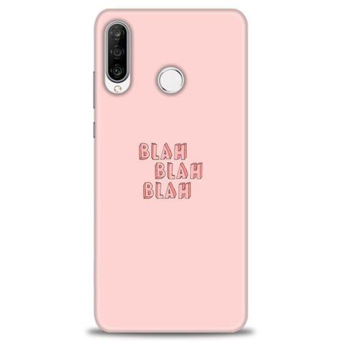 Huawei P30 Lite Kılıf HD Baskılı Kılıf - Blah Blah + Tam Ekran Koruyucu