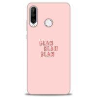 Huawei P30 Lite Kılıf HD Baskılı Kılıf - Blah Blah + Tam Ekran Koruyucu