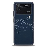 Xiaomi Poco M4 Pro 4G Kılıf HD Baskılı Kılıf - Uçak ve Dünya + Tam Ekran Koruyucu