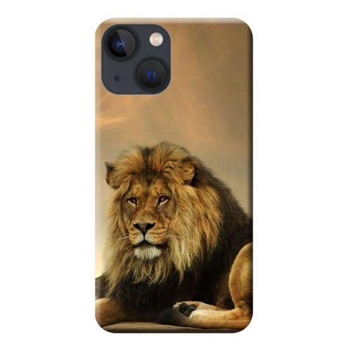 iPhone 13 Mini Uyumlu Kılıf Kral Aslan Baskılı Esnek TPU Silikon