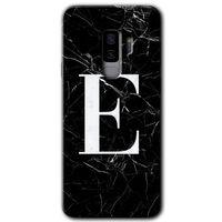 Potkal Hediye Fabrikası Samsung Galaxy S9 Plus Kılıf HD Desen Baskılı Arka Kapak - Siyah Mermer Desenli E Harfi