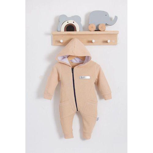 Yandan Cepli Fermuarlı % 100 Pamuk Erkek Bebek Tulumu