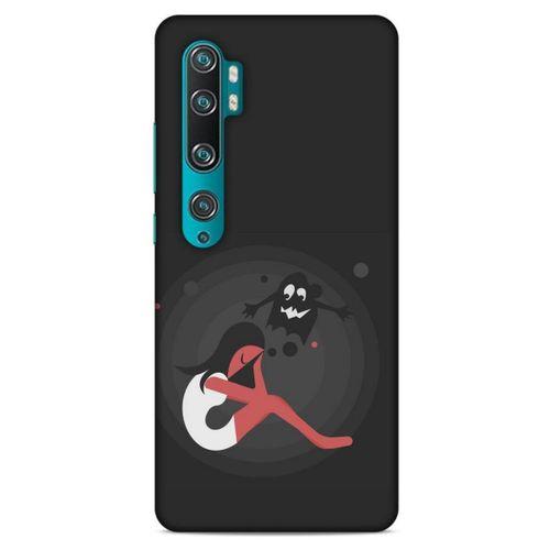 Xiaomi Mi Note 10 Pro Kılıf Depresyon (34) Slim Armor Kılıf Yeşil Fuşya