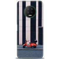 Infinix Note 7 Kılıf HD Baskılı Kılıf - Kırmızı Motor + Tam Ekran Koruyucu