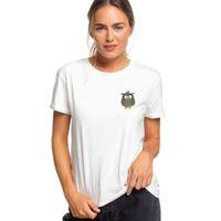 Owl Baykuş Göğüs Baskılı Beyaz Kadın Tshirt