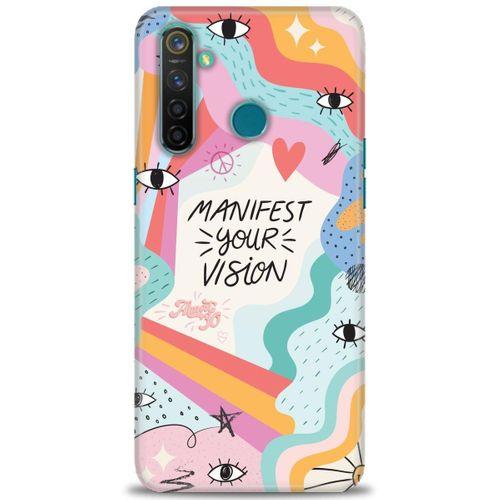 Realme 5 Pro Kılıf HD Baskılı Kılıf - Manifest Your Vision + Tam Ekran Koruyucu