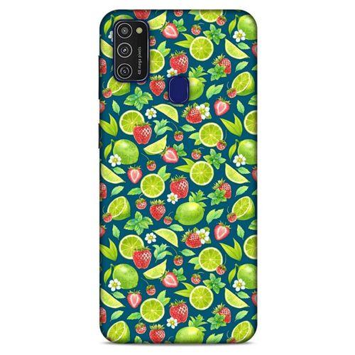 Frutix Çilek Lime  01 Samsung Galaxy M21 Kılıf Desenli Silikon