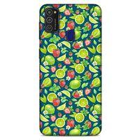 Frutix Çilek Lime  01 Samsung Galaxy M21 Kılıf Desenli Silikon