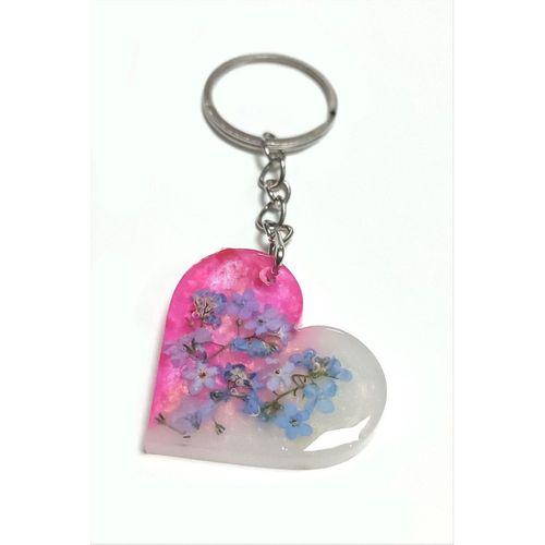 Unutmabeni Çiçeği Kalp Epoksi Anahtarlık