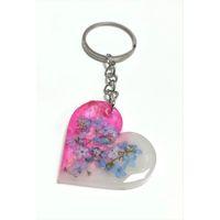 Unutmabeni Çiçeği Kalp Epoksi Anahtarlık