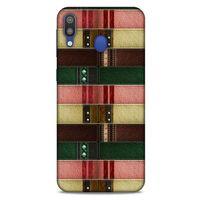 Samsung Galaxy M20 Kılıf Patchwork (41) Tank Kılıf Koyu Yeşil Pembe