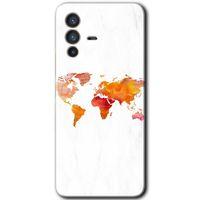 Potkal Hediye Fabrikası Vivo V23 5G Kılıf HD Desen Baskılı Arka Kapak - Dünya Haritası