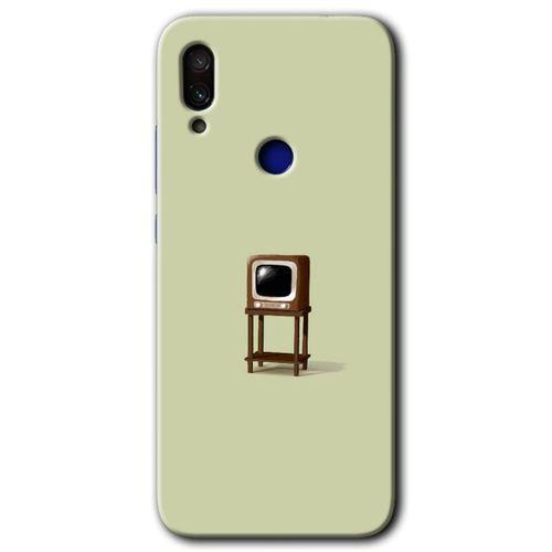 Xiaomi Redmi Note 7 Kılıf Baskılı Kapak - Retro-TV + 5D Tam Kaplayan Cam