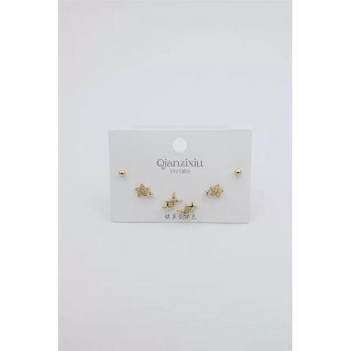 Çoklu Set Küpe - Altın