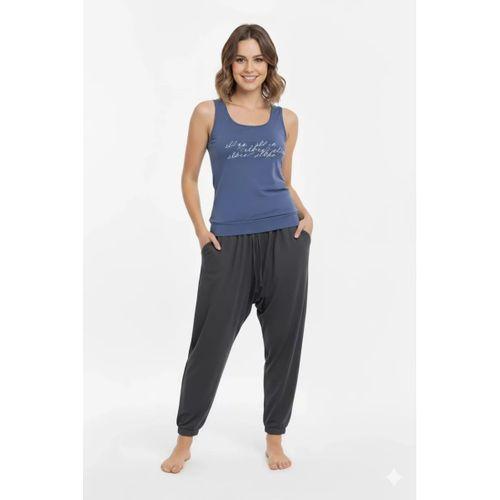 Bayan Yazlık Poly Şalvarlı Pijama 21519