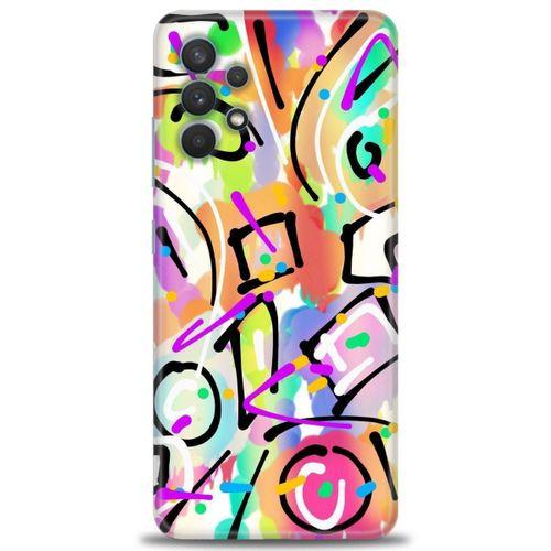 Samsung Galaxy A32 Kılıf HD Baskılı Kılıf - Renkler ve Çizgiler + Tam Ekran Koruyucu