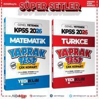 Yediiklim Yayınları 2026 KPSS Genel Yetenek Türkçe ve Matematik Çek Kopar Yaprak Test Seti 2 Kitap
