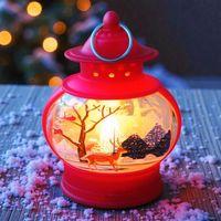 VIP KALİTE OVAL KIRMIZI GEYİK YILBAŞI FENERİ GÜN IŞIĞI LED IŞIKLI FENER YILBAŞI HEDİYELERİ 14X8X4 CM