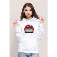 Nissan Z Baskılı Beyaz Kadın Kapşonlu Sweatshirt