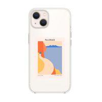 iPhone 14 Uyumlu Palermo Desenli Şeffaf Silikonlu Telefon Kılıfı