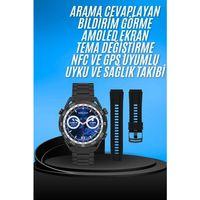 Akıllı Saat Çelik Kordonlu Amoled Ekran Android Ve İos Uyumlu Çağrı Cevaplayabilen