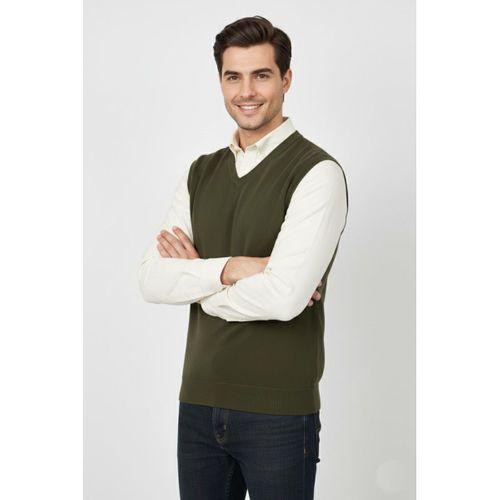 Erkek V Yaka Süveter Çelik Örgü Regular Kalıp BGL-ST04839