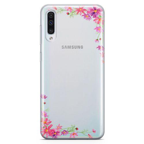 Samsung Galaxy A50 Kılıf Akdeniz Çiçekleri Arka Kapak Koruma Desenli Full Koruyucu