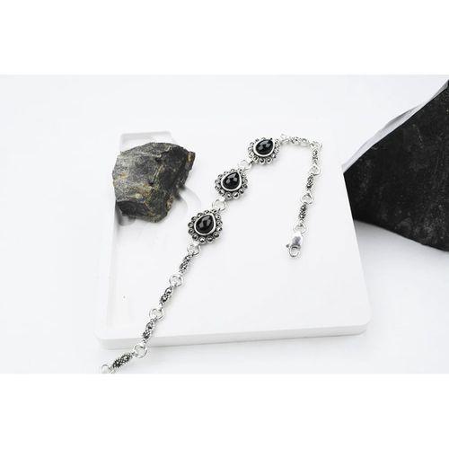 Ayça 925 Ayar Oltu Taşlı Gümüş Bileklik