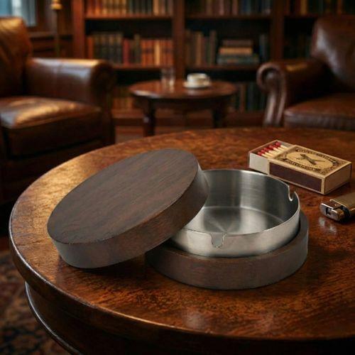 Kahverengi Bambu Kapaklı Küllük