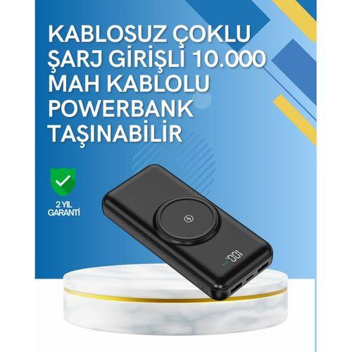 İphone Ve Android Uyumlu 10000mah Powerbank – Hem Kablolu Hem Kablosuz