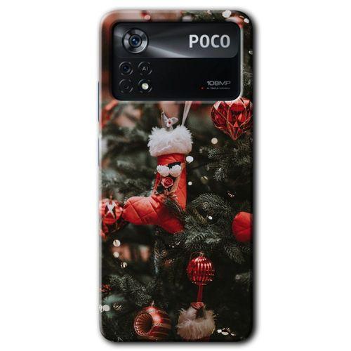 MRCİLETİSİM Poco x4 Pro Kılıf HD Desen Baskılı Arka Kapak + Temperli Cam - Happy New Year