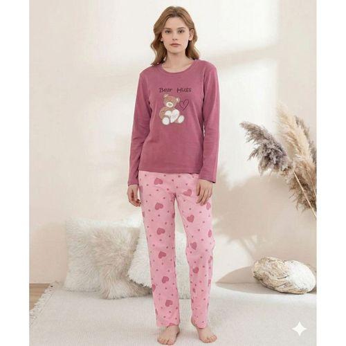 Boyraz 0354 Kadın Penye Uzun Kol Pijama Takımı