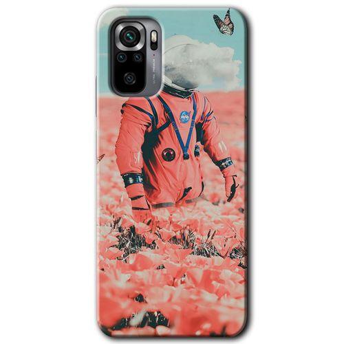 MRCİLETİSİM Xiaomi Redmi Note 10 Kılıf Kapak - Uzay Bahçesi +Hayalet Ekran Yandan Gözükmez