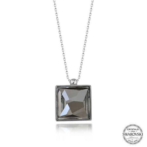 Swarovski Crystal Taşlı Kare Lucky Life 925 Ayar Gumuss Lucky Life Lucky Life Kadın Kolye