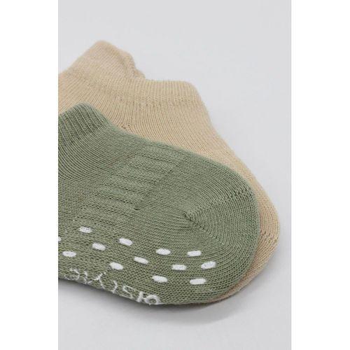 Bistyle Bistyle 2'Li Sneakers Kaymaz Colours Penye Çorap BS20104 Nil Bej