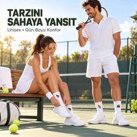 Unisex Çorap Beyaz Nakışlı 3'lü Set Pizza Hotdog Hamburger Desenli Uzun Soket Günlük Spor Çorap Seti