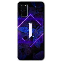 Galaxy S20 Plus Kılıf HD Desen Baskılı Arka Kapak - Dark Neon Yaprak I Harfi