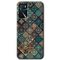 MRCİLETİSİM Oppo A16 Kılıf HD Desen Baskılı Arka Kapak + Temperli Cam - Mandala Desen