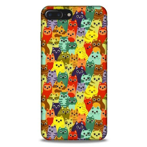 Lopard Apple Iphone 8 Plus Uyumlu Kılıf Kediler (38) Neo Hybrid Kılıf Mor